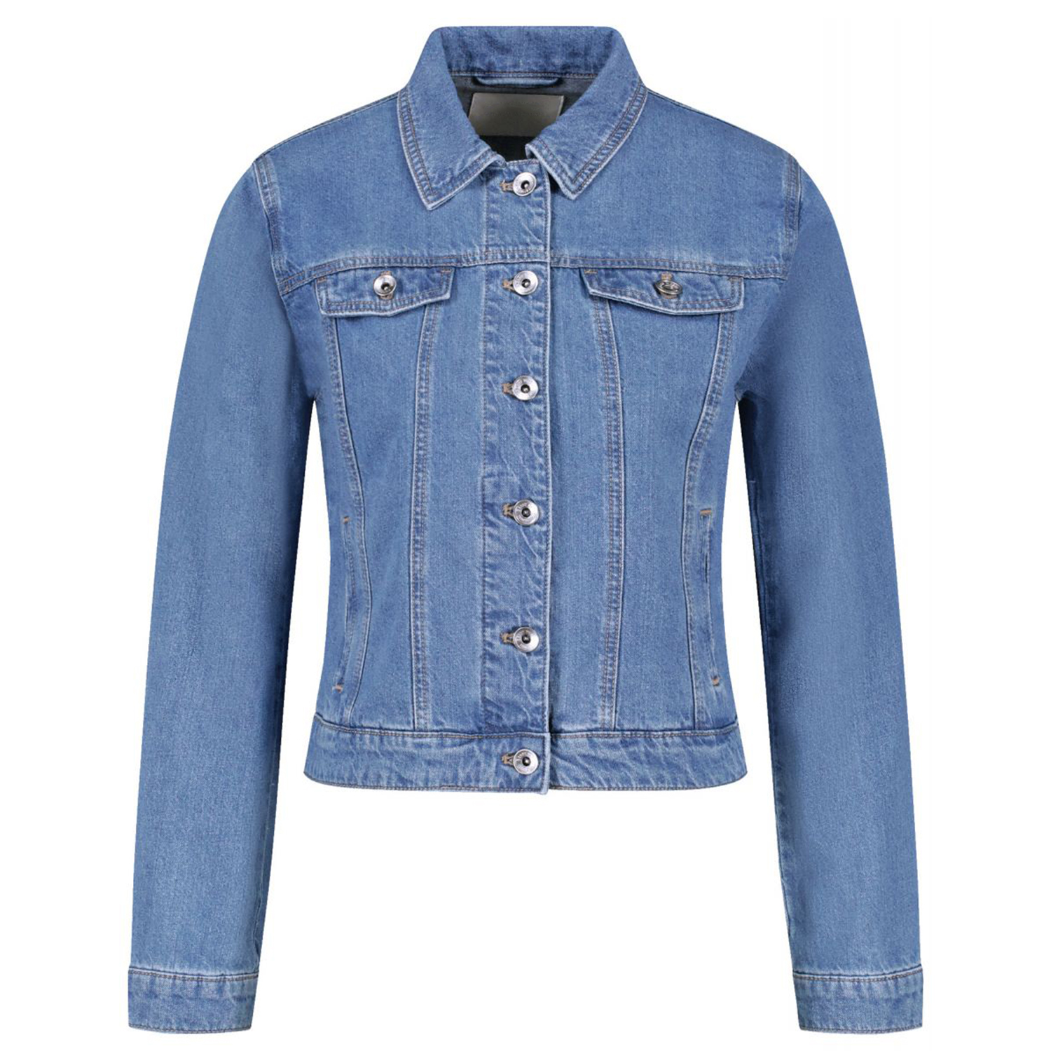 Light Blue Fitted Trucker Denim Jacket